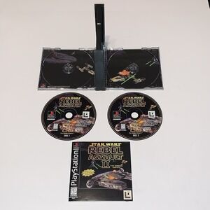 Star Wars Rebel Assault II The Hidden Empire PS1 1996 CIB Reg Card Gameplay Pics